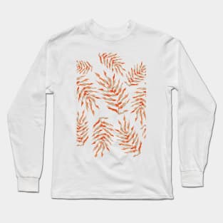 RED LEAF RETRO ART DECO STYLE Long Sleeve T-Shirt